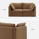 mopio Oversized Modular Sectional Sofa with Fully Removable Covers and Storage, Convertible U, L-Shaped and Sleeper Sectional, Modern Couches with Ottoman Chaise (Hazelnut Velvet, Loveseat) by CozyNest Decor