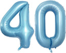 GOER Number 40 Balloons for 40th Birthday Party Decorations,42 Inch Jumbo Foil Helium Balloons for 40th Anniversary (Light Blue) by TinyTreasures Baby Boutique