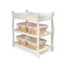 Badger Basket Sleigh Style Baby Changing Table - Nursery Diaper Station with Safety Rails, Foam Pad, and Two Storage Shelves - Nursery Organizer - Black by TinyTreasures Baby Boutique