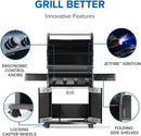 Napoleon Rogue 525 Propane Gas Grill, Black, Durable 4-Burner BBQ by GreenHaven Gardens