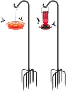 FEED GARDEN Shepards Hooks for Outdoor Bird Feeder Pole 60 Inch Adjustable Tall Heavy Duty Shepherds Hooks for Hanging Plant Baskets, Solar Lights, Wedding Decor, Lanterns, Black (2 Pack) by GreenHaven Gardens