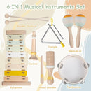 Baby Musical Instruments-Montessori Wooden Toys for Toddlers 1-3,Neutral Colors Percussion Instruments Set with Modern Boho Xylophone for Kids Preschool Educational 3+ by TinyTreasures Baby Boutique