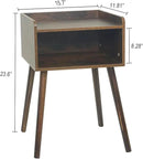 MaxSmeo Nightstand, Mid Century Modern Side Table Bedroom with Storage, Small End Bedside Table with Solid Wood Legs for Living Room, Office Small Spaces (Rustic Brown) by CozyNest Decor
