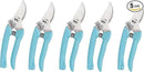 5pcs Garden Flower Shears Pruning Shears 6.9 inches Scissors Heavy Duty Plant Scissors for Cutting Flowers, Trimming Plants, Bonsai, Fruits Picking (Blue Handle 5pcs) by GreenHaven Gardens