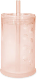 Olababy Clear View Silicone Training Cup with Straw Lid | Toddler Sippy Trainer 12mo+ | Unbreakable Water Drinking Cups for Kids 2yr+ | Baby Led Weaning & Feeding Supplies (Coral, 9 oz) by TinyTreasures Baby Boutique
