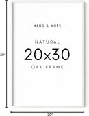HAUS AND HUES 20 x 30 Frame -20 By 30 Picture Frame, 20x30 Poster Frame Wood, Big 20 Inch x 30 Inch Frame, Natural 30x20 Picture Frame, 20 x 30 Picture Frame (20x30 White Frame) by CozyNest Decor