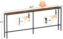 80.7'' Narrow Sofa Table with 2 Power Outlets (6 AC Outlets & 4 USB Ports), Thin Console Tables Narrow Long, Behind Couch Table Skinny for Entryway, Living Room, Hallway, Foyer, Rustic Brown by CozyNest Decor