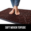 GORILLA GRIP 100% Waterproof All-Season WeatherMax Doormat 35x23, US Designed Natural Rubber, Stain and Fade Resistant, Low Profile Indoor Outdoor Door Mats, Easy Clean Patio Mat, Dark Brown Pebble by CozyNest Decor