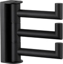 Angle Simple Swivel Towel Hook 3 Arms, SUS 304 Stainless Steel Foldable Bathroom Robe Towel Hook, Wall Coat Holder, Matte Black by CozyNest Decor