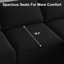 Belffin Modular Sectional Sofa with Storage Seats Velvet L Shaped Corner Couch Convertible Sectional Sofa with Chaise Black by CozyNest Decor