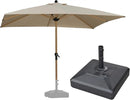 PURPLE LEAF 10' x 10' Square Patio Umbrella with Base Outdoor Umbrella Market Umbrella with Crank & 8 Ribs Aluminum Outdoor Table Umbrella for Pool Deck Backyard, Beige by GreenHaven Gardens