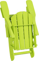 WO Home Furniture Adirondack Chairs Table Set of 3 PCS Outdoor Folding Chairs Coffee Table Weather/UV Resistant for Lawn, Garden, Bon Fire, Balcony (Lime) by GreenHaven Gardens