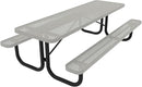 Coated Outdoor Furniture Heavy-Duty Portable Outdoor Picnic Table, Thermoplastic Coated Punched Steel Commercial-Grade Patio Dining Furniture Made in America (8ft Rectangular, Textured Grey) by GreenHaven Gardens