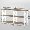 LVB Farmhouse Entryway Table, Industrial Wood Sofa Table with Storage Shelf, Modern Console Tables Behind Couch for Living Room, Wooden Hallway Foyer Table for Front Entry, White Rustic Oak, 55 Inch by CozyNest Decor