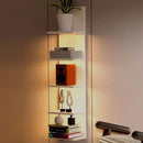 5 Tier Wall Shelf with Light, White Modern Vertical Lack Wall Shelves, Wall Mount, Floating Column Home Decor Shelves for Bedroom, Living Room, Vanity Storage Display by CozyNest Decor