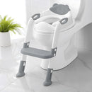 Potty Training Seat with Step Stool Ladder, SKYROKU Potty Training Toilet for Kids Boys Girls Toddlers - Comfortable Safe Potty Seat with Anti-Slip Pads Ladder Grey by TinyTreasures Baby Boutique