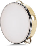 Flexzion Wooden Round Tambourine for Kids and Adults 6" Inch Single Row 8 Pair Jingles, Wood Handheld Percussion Instrument for Beginner and Professional Tambourine Player by TinyTreasures Baby Boutique