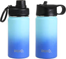 DRINCO Stainless Steel Water Bottle Spout Lid Vacuum Insulated Double Wall Water Bottle Wide Mouth (40oz 32oz 22oz 18oz 14oz) Leak Proof Keeps Cold or Hot (14 oz, 14oz Morning Sky Blue) by CozyNest Decor
