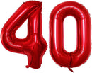 GOER Number 40 Balloons for 40th Birthday Party Decorations,42 Inch Jumbo Foil Helium Balloons for 40th Anniversary (Red) by TinyTreasures Baby Boutique