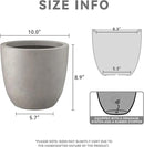 Kante 10 Inch Dia Round Concrete Planter, Indoor Outdoor Large Plant Pot with Drainage Hole and Rubber Plug for Home Patio Garden, Buff Concrete by GreenHaven Gardens