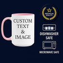 Customized 15oz Ceramic Coffee Mugs with Personalized Text and Photo Image Upload Novelty Gift, Personalize With Different Design And Images, Custom Gift (Pink) by TinyTreasures Baby Boutique