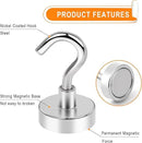MIKEDE Magnetic Hooks Heavy Duty, 28Lbs Neodymium Magnets with Hooks for Refrigerator, 10Pcs Strong Cruise Hooks for Hanging, Magnetic Hanger for Grill, Toolbox, Storage by CozyNest Decor