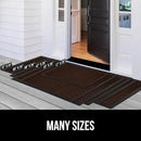 GORILLA GRIP 100% Waterproof All-Season WeatherMax Doormat, 34x58, US Designed Natural Rubber, Stain and Fade Resistant, Low Profile Indoor Outdoor Door Mats, Easy Clean Patio Mat, Coffee Squares by CozyNest Decor
