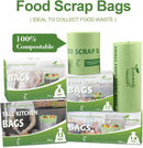 100% Compostable 1.6 Gallon Trash Bags, 6 Liter, 150 Count Kitchen Food Scrap Small Compost Bags for Countertop Bin with Europe EN13432 Certified by GreenHaven Gardens
