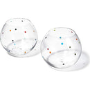 Polka Dot Set of 2 Stemless Bubble Wine Glasses 18 oz