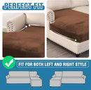 H.VERSAILTEX Velvet Stretch Individual Chaise Cover Sectional Couch Covers for L Shaped Sofa Both Left/Right Furniture Protector Seat Cushion Sofa Cover (1 Piece Chaise Cover, Caramel) by CozyNest Decor