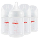 Pigeon PP Nursing Bottle Wide Neck, Anti-Colic, Streamlined Body, Natural Feel, Easy to Clean, 5.4 Oz (Pack of 4), Includes 4pcs SS Nipples (0m+) by TinyTreasures Baby Boutique