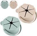 Silicone Snacks Containers for Toddlers, Baby Food Catcher Spill Proof, Kid Snacks Holder with DustProof Lid, 2 Pack Dishwasher Safe (Shifting Sand/Sage) by TinyTreasures Baby Boutique