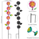 3Pack Flowers Decorative Garden Stakes,Spring Outdoor Metal Flowers Decorations,Metal Yard Art for Outside Patio Porch Decor（22.6 * 5.1IN） by CozyNest Decor