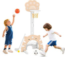 Costzon 3 in 1 Toddler Basketball Hoop, Height Adjustable Kids Sports Center w/Foldable Basketball, Soccer & Golf Game, Indoor Outdoor Activity Playset w/Foldable Rim, Gift for Children Baby Infant by TinyTreasures Baby Boutique