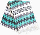 Del Mex Classic Mexican Blanket, Large Authentic Woven Falsa Throw (70"x50"), Artisan Southwest Décor for Beach, Yoga, Outdoors (Teal) by CozyNest Decor