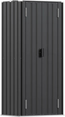 Patiowell 28 Cuft Outdoor Storage Cabinet with Lockable Door, Metal Storage Shed with 3 Adjustable Shelves, Indoor Outdoor Vertical Waterproof Tool Shed for Backyard Garden Patio Lawn, Black by GreenHaven Gardens