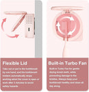 UV Toothbrush Sanitizer Holder, Toothbrush Sanitizer and Holder Cover Caps with Fan Drying, Rechargeable Portable Toothbrush Cleaner Case Fits Most Electric and Manual Toothbrushes (Pink) by CozyNest Decor