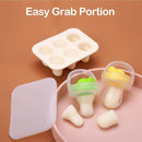 Baby Food Freezer Tray with Lid 2 Pack, Silicone Breastmilk Popsicle Mold, Baby Food Storage Container, Ice Cube Maker for Homemade Baby Meals (Carnation) by TinyTreasures Baby Boutique