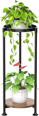 KMOTASUO 2 Tier Plant Stands Indoor, 30 Inch Tall Metal Corner Plant Stand, Modern Flower Shelf Pot Holder Planter Display Rack for Living Room Balcony Patio Garden(Black) by GreenHaven Gardens