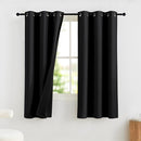 NICETOWN 100% Blackout Short Curtains 63 Inch Length for Bedroom, Privacy Thermal Insulated Grommet Window Drapes for Living Room, 2 Panels, Black, 42 x 63 Inch by TinyTreasures Baby Boutique
