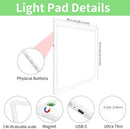 KOBAIBAN A3 Magnetic Light Box for Tracing, Rechargeable Diamond Art Light Board with Side Physical Buttons, 3 Color Light Modes Super Bright Light Pad for Diamond Painting, Weeding Vinyl (White) by TinyTreasures Baby Boutique