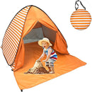 Pop Up Beach Tent Shade Sun Shelter UPF 50+ Canopy Cabana 2-3 Person for Adults Baby Kids Outdoor Activities Camping Fishing Hiking Picnic Touring (Orange Stripes) by TinyTreasures Baby Boutique