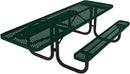 Coated Outdoor Furniture Heavy-Duty Portable ADA-Compliant Outdoor Picnic Table, Punched Steel Patio Dining Furniture Made in America (8ft Rectangular, One-Side Handicap, Textured Dark Green) by GreenHaven Gardens