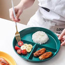 9" Unbreakable Divided Plates Set of 5, Wheat Straw Plate Reusable Dinnerware Portion Control Plate, Round Bariatric Plastic Plate for Kids Adults, BPA-free, Dishwasher Safe by CozyNest Decor