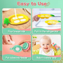 Baby Fruit Food Feeder - Silicone Nibble Tray Combo - Breastmilk Popsicle Mold for Cooling Relief, BPA Free Mesh Feeder for Infant Self Feeding (Robot Pink + Pineapple) by TinyTreasures Baby Boutique