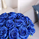 Blue Fake Roses Artificial Flowers - 10 Pcs Fake Artificial Roses Silk Flowers with Stems for Home Wedding Hotel Office Centerpiece Decor by CozyNest Decor