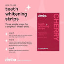 New Zimba Cherry Flavored Teeth Whitening Strips | Vegan, Enamel Safe Hydrogen Peroxide Teeth Whitener for Coffee, Wine, Tobacco, and Other Stains | 14 Day Treatment | Cherry by CozyNest Decor