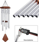 ASTARIN Memorial Wind Chimes for Outside, 30'' Deep Tone, Sympathy Wind-Chime Personalized with 6 Tuned Tubes, Elegant Chime for Garden Patio Balcony and Home Silver by CozyNest Decor