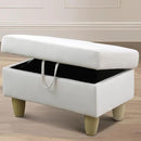 Ottoman Rectangular Storage Ottoman Bench, Flannel Footrest Stool Footstool with Lid for Living Room, Bedroom, Entryway, White, 28.5"x19"x17.5" by CozyNest Decor