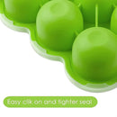 Samuelworld Baby Food Storage Container, 12 Portions x 2.5oz - BPA Free Silicone Freezer Tray with Clip-On Lid for Milk Storage, Homemade Baby Food, Vegetable & Fruit Purees - Green(For 6 Months+ by TinyTreasures Baby Boutique
